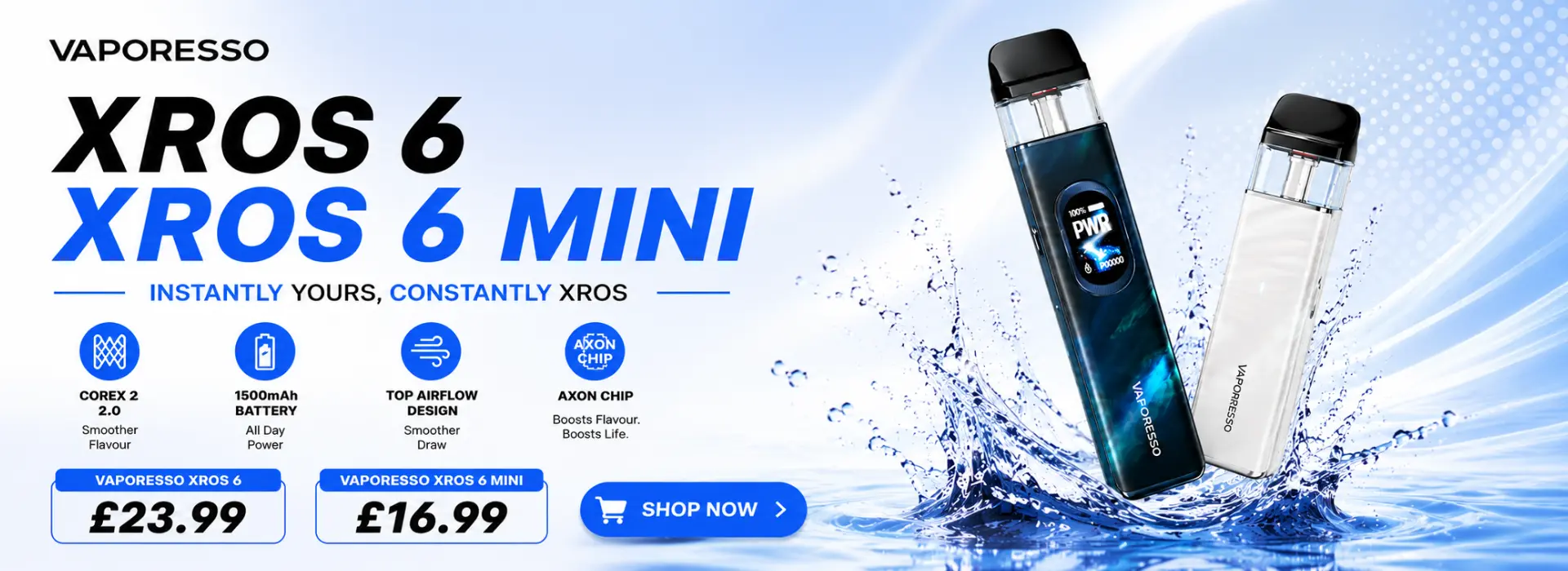 vaporesso xros 6 and 6 mini desktop banner