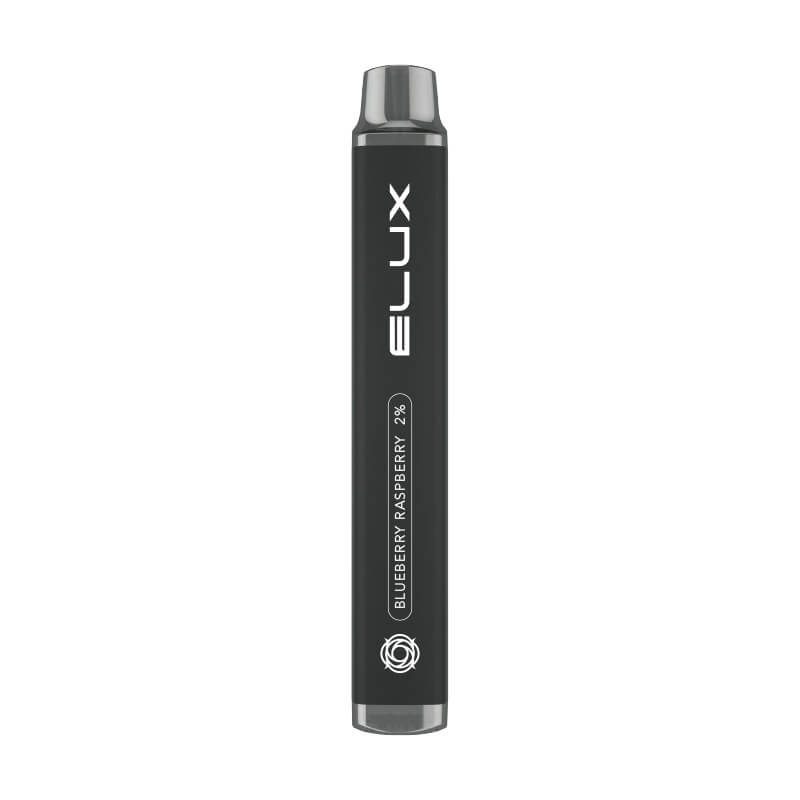 Black coloured Elux Legend Mini disposable vape containing Blueberry Raspberry flavoured nic salt e-liquid.