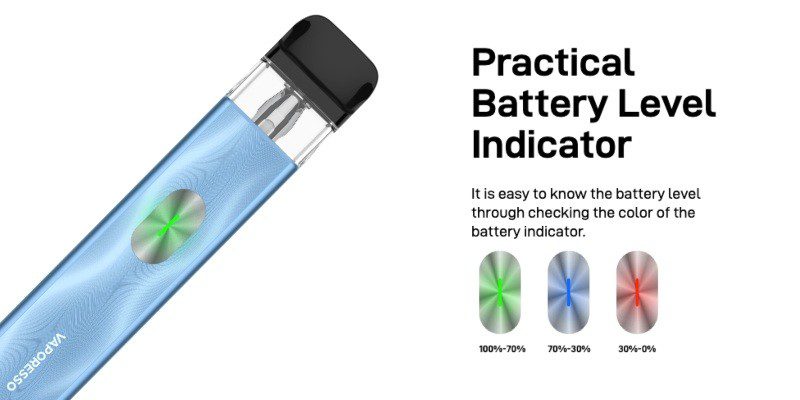 vaporesso xros 4 mini battery indicator graphic