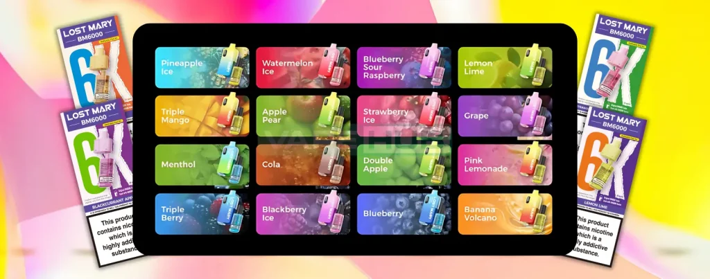 lost mary bm6000 refill pack flavours