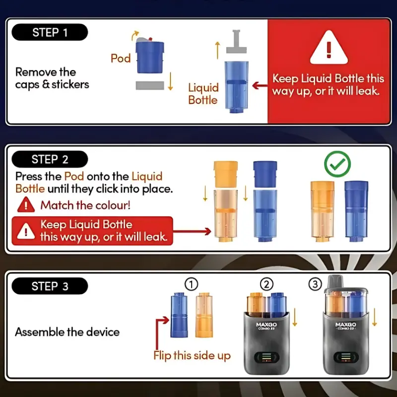instructions for setting up the relx maxgo combo 33k