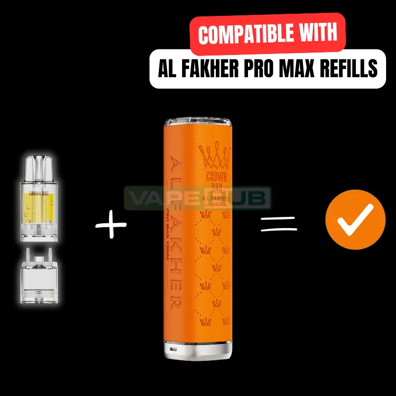 compatibility of al fakher crown bar pro max vape kit with al fakher refills