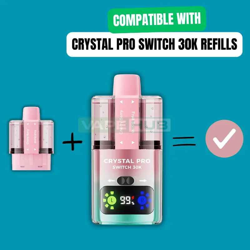 compatibility of crystal pro switch 30k pod kit with prefilled pods