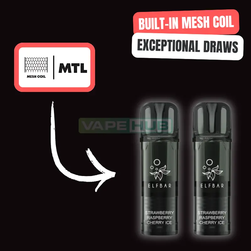 built in quaq mesh coil in elf bar 600 pods