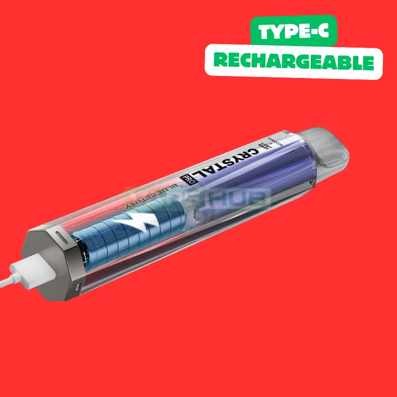 hawcos x lost mary crystal pro having type-c rechargeable battery