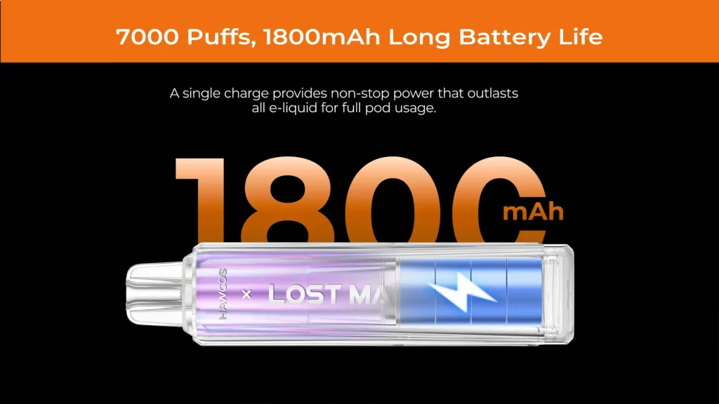 hawcos x lost mary pro max 7000 prefilled pod kit number of puffs and battery size