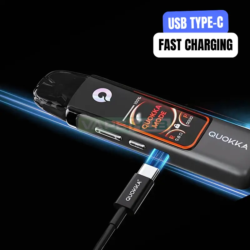 fast type-c recharging in the hayati quokka pro vape kit