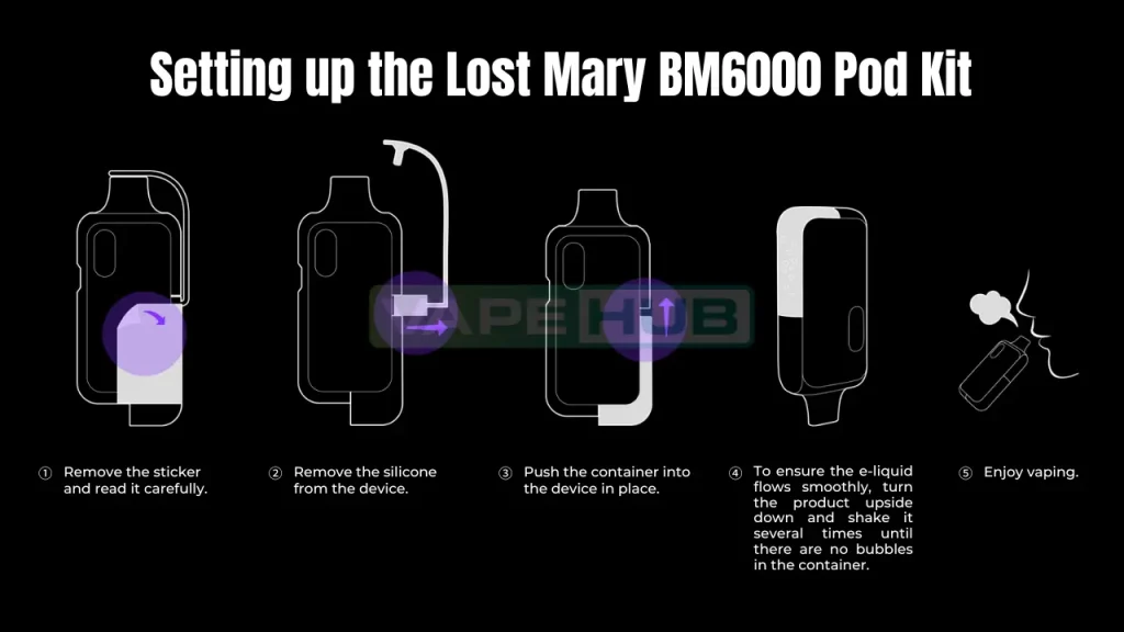 setting up the lost mary bm6000 prefilled pod kit