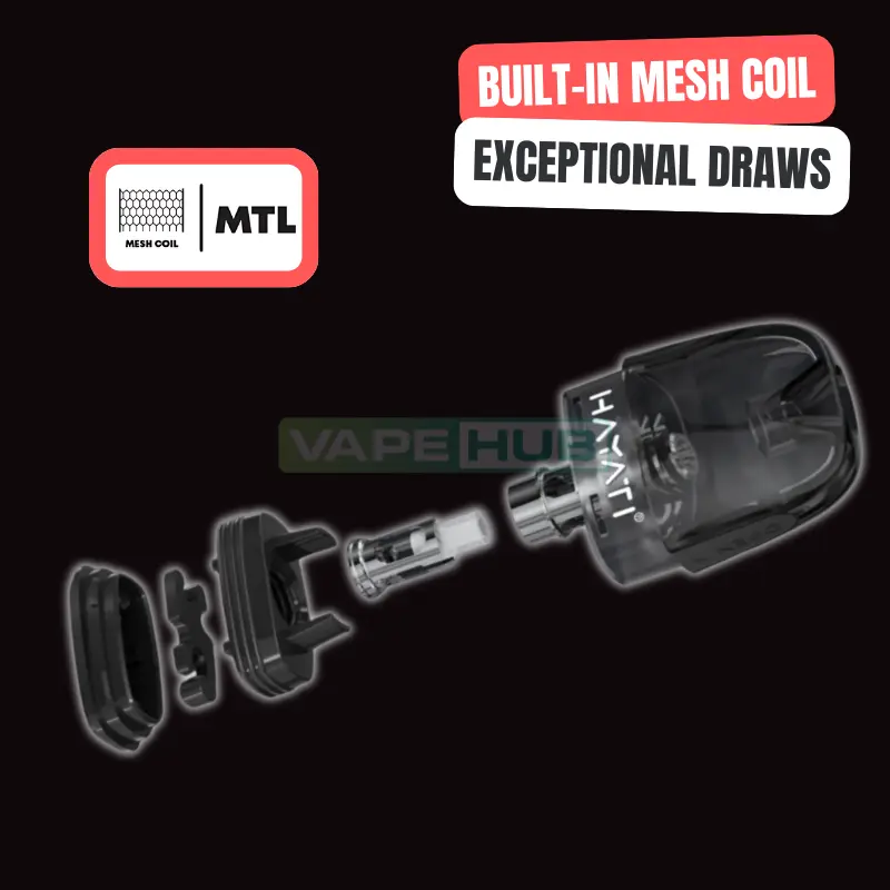 unique built-in coils in the hayati quokka pods