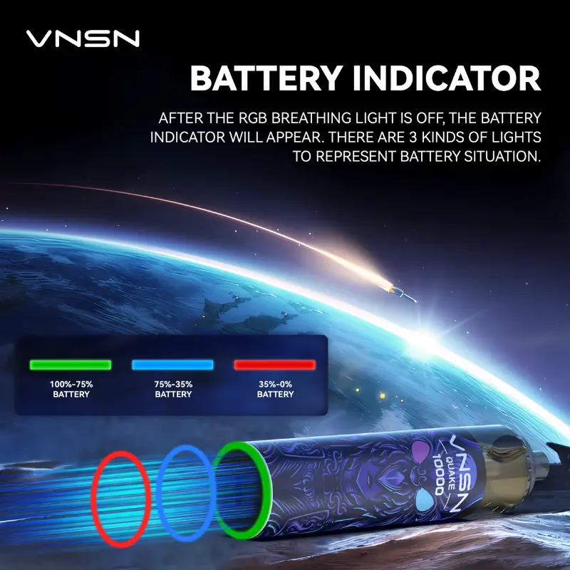 vnsn quake 10000 battery indicator
